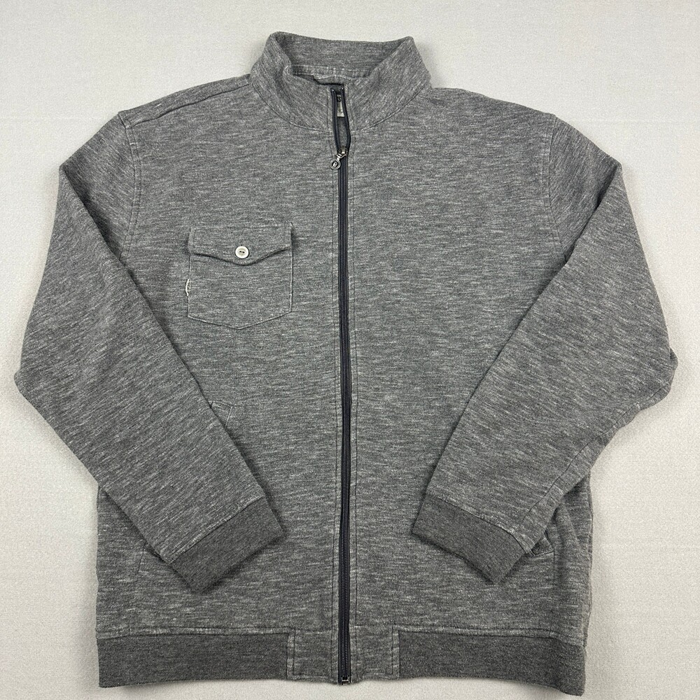 Linksoul Jacket Men Extra Large Gray Full Zip Windbreaker Golf Flap Pocket XL